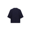 Blue Cotton T-ShirtBottega Veneta Blue Square Neck Cropped T-Shirt. In double Japanese cotton jersey, black, short sleeves, straight bottom, oversized fit. Composition: 100% Cotton Brand SKU: 707791VKLZ0032 4038 Internal SKU: 25MAR122Blue Cotton T-Shirt${