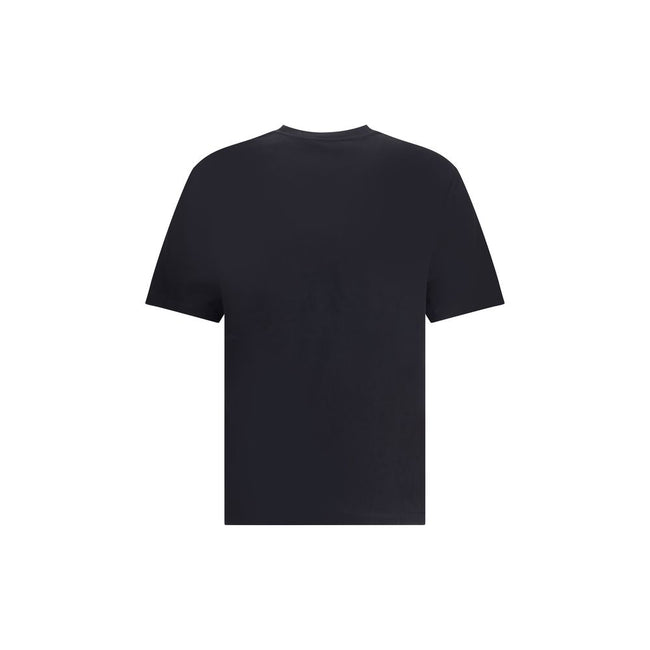 Black Cotton T-ShirtCotton T-Shirt by Versace featuring a ribbed crew neck and iconic contrasting monogram on the front, embellished with a Medusa maxi head. A distinctive garment that combines comfort and bold style. Season: AW25 Fit: Regular Composition