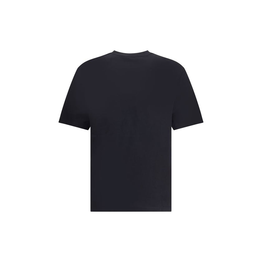 Black Cotton T-ShirtCotton T-Shirt by Versace featuring a ribbed crew neck and iconic contrasting monogram on the front, embellished with a Medusa maxi head. A distinctive garment that combines comfort and bold style. Season: AW25 Fit: Regular Composition
