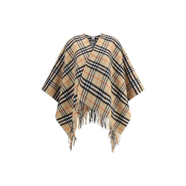 Multicolor Wool CoatThe Burberry Wool Cashmere Cape is crafted from lightweight fabrics woven with the iconic Burberry Check in a historic Scottish weaving mill with over 200 years of experience. The fabric is washed with local spring water and double-was