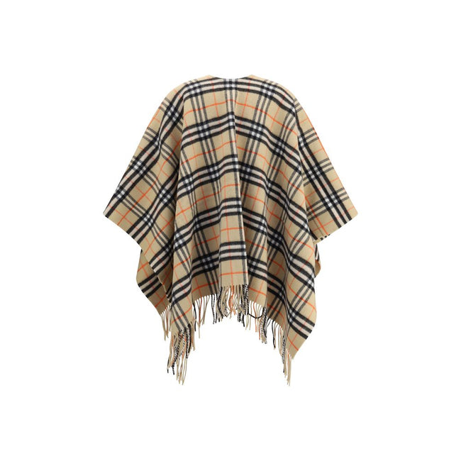 Multicolor Wool CoatThe Burberry Wool Cashmere Cape is crafted from lightweight fabrics woven with the iconic Burberry Check in a historic Scottish weaving mill with over 200 years of experience. The fabric is washed with local spring water and double-was
