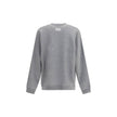 Gray Cotton SweatshirtCotton Sweater by Balenciaga features a ribbed crew neck that ensures comfort and style. The garment features the iconic contrasting monogram on the front, a distinctive element that enhances the design. Ribbed cuffs and hem complete