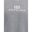 Gray Cotton SweatshirtCotton Sweater by Balenciaga features a ribbed crew neck that ensures comfort and style. The garment features the iconic contrasting monogram on the front, a distinctive element that enhances the design. Ribbed cuffs and hem complete