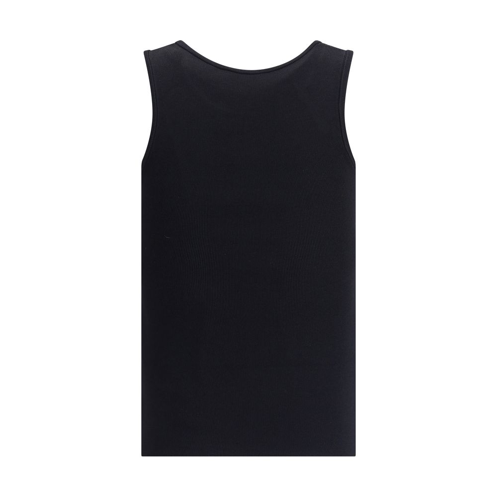 Black Viscose TopTop by Balenciaga, featuring the iconic contrast monogram printed on the front. Made of stretch fabric, this style features a slim fit that enhances the silhouette, perfect for modern, minimalist looks. Ideal to wear alone or paired with