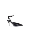 Black Calf Leather Bos Taurus High Heel PumpsVersace’s Medusa Décolleté is an elegant and bold slingback made of patent calfskin with a tapered toe. The sleek stiletto heel enhances femininity, while the iconic La Medusa accessory on the upper adds a dist