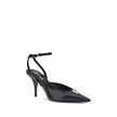 Black Calf Leather Bos Taurus High Heel PumpsVersace’s Medusa Décolleté is an elegant and bold slingback made of patent calfskin with a tapered toe. The sleek stiletto heel enhances femininity, while the iconic La Medusa accessory on the upper adds a dist