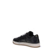 Black Calf Leather Bos Taurus Low Top SneakersPrada’s Downtown leather Sneakers combine sporty lines and iconic details in a refined design. Featuring a paneled construction, they feature a lace-up front closure, perforated round toe and flat sole. The ic