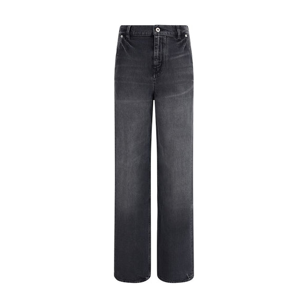 Black Cotton Straight-Leg JeansKenzo’s Futura Jeans reinterpret a denim classic with distinctive details and an urban aesthetic. Featuring a straight cut and the traditional five-pocket style, they feature a front zip and button fastening, belt loops at t