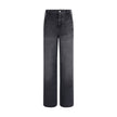 Black Cotton Straight-Leg JeansKenzo’s Futura Jeans reinterpret a denim classic with distinctive details and an urban aesthetic. Featuring a straight cut and the traditional five-pocket style, they feature a front zip and button fastening, belt loops at t