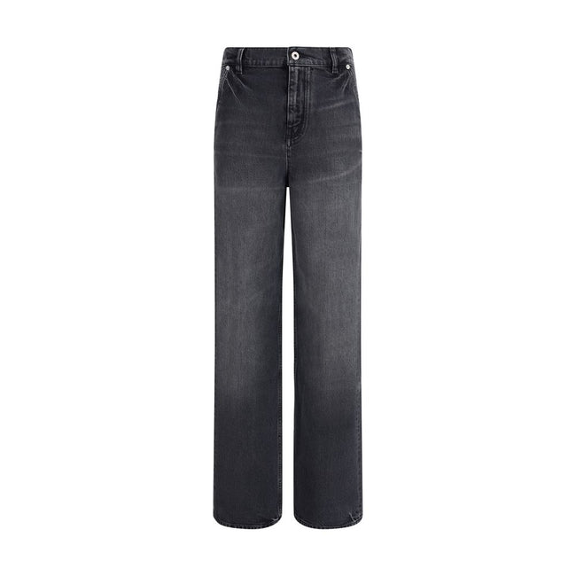 Black Cotton Straight-Leg JeansKenzo’s Futura Jeans reinterpret a denim classic with distinctive details and an urban aesthetic. Featuring a straight cut and the traditional five-pocket style, they feature a front zip and button fastening, belt loops at t