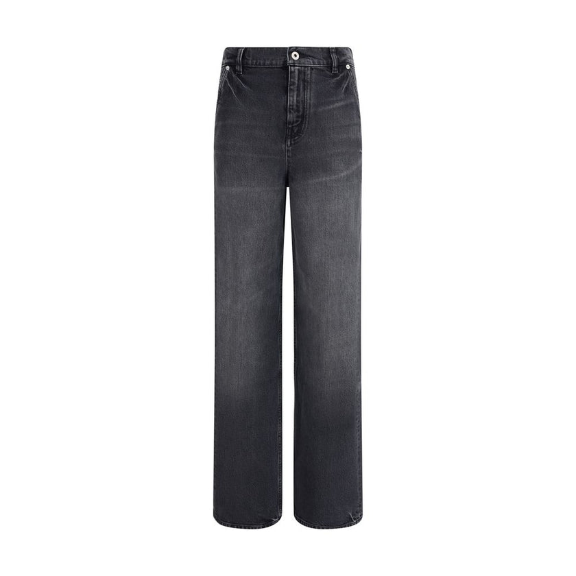 Black Cotton Straight-Leg JeansKenzo’s Futura Jeans reinterpret a denim classic with distinctive details and an urban aesthetic. Featuring a straight cut and the traditional five-pocket style, they feature a front zip and button fastening, belt loops at t