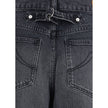 Black Cotton Straight-Leg JeansKenzo’s Futura Jeans reinterpret a denim classic with distinctive details and an urban aesthetic. Featuring a straight cut and the traditional five-pocket style, they feature a front zip and button fastening, belt loops at t