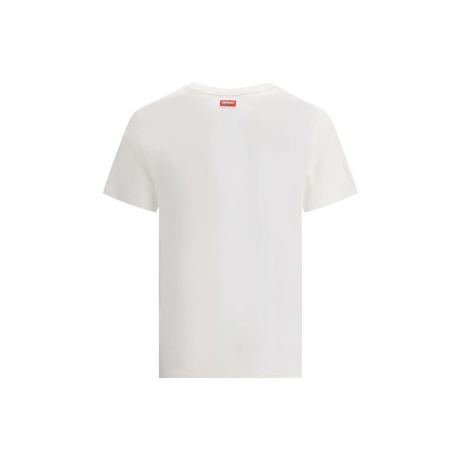 White Cotton T-ShirtKenzo’s Futura T-Shirt is an iconic garment that combines simplicity and visual identity. Made of soft cotton, it features a ribbed crew neck and an essential fit. On the front, the iconic Kenzo signature and the house’s iconic flower