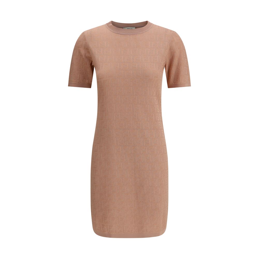 Multicolor Cotton Casual DressFendi’s midi Dress is a celebration of elegance and femininity with a distinctive twist. Featuring a fitted silhouette, it features a crew neck and short sleeves for an essential and refined look. Made from a blend of cotton