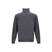 Gray Wool TurtleneckWool turtleneck Sweater by Etro features a ribbed high neck that ensures warmth and comfort. The garment features a tone-on-tone embroidered Pegasus logo on the front, a refined detail that recalls the brand’s distinctive identity. Com