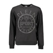 Black Cotton Men SweaterElevate your wardrobe with the striking aesthetics of Plein Sport. This long-sleeved sweatshirt presents a dynamic fusion of comfort and designer flair, featuring a bold round-neck cut, accented by iconic Plein Sport branding and a