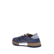 Blue Cotton Low Top SneakersFendi’s lace-up Sneakers combine urban style and iconic details. Crafted from blue denim-effect FF jacquard, they are enriched with contrasting leather-colored stitching and a padded dark blue leather FF appliqué on the side. C