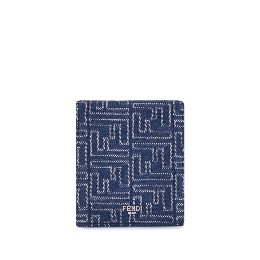 Blue Fabric WalletThe Fendi denim Wallet is an accessory with a bold and contemporary style. Crafted from denim with the iconic FF motif stitched all-over, it is embellished with a signature plaque applied to the front. The interior is organized with eigh