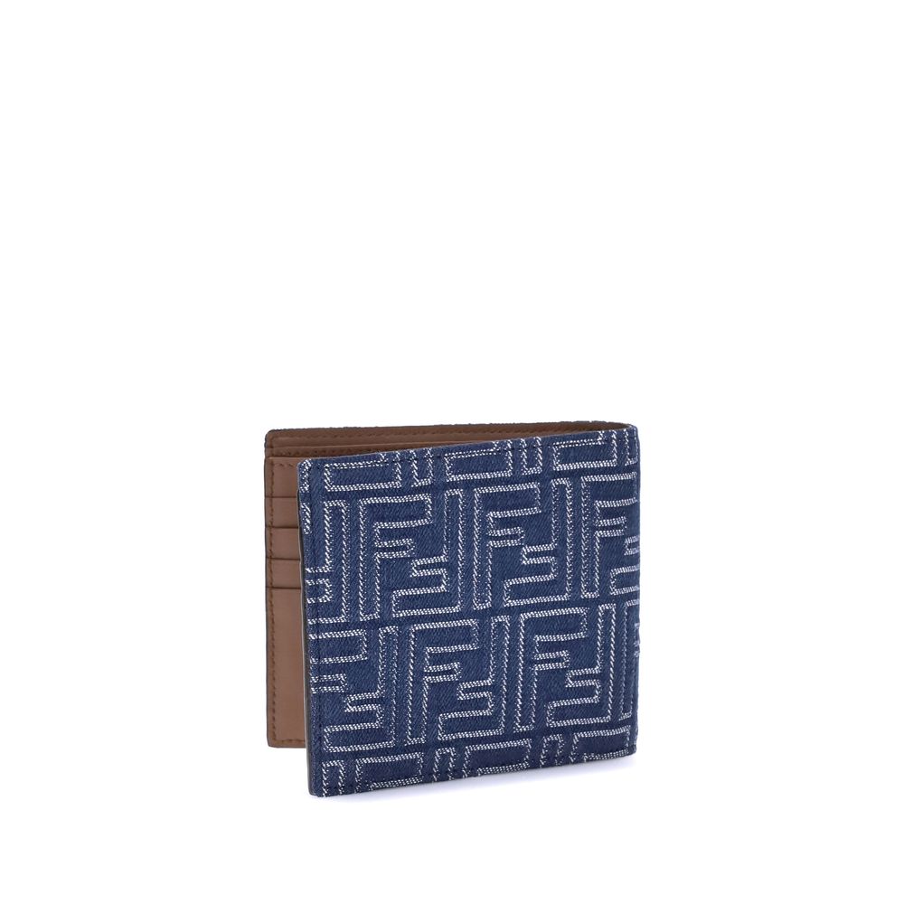 Blue Fabric WalletThe Fendi denim Wallet is an accessory with a bold and contemporary style. Crafted from denim with the iconic FF motif stitched all-over, it is embellished with a signature plaque applied to the front. The interior is organized with eigh