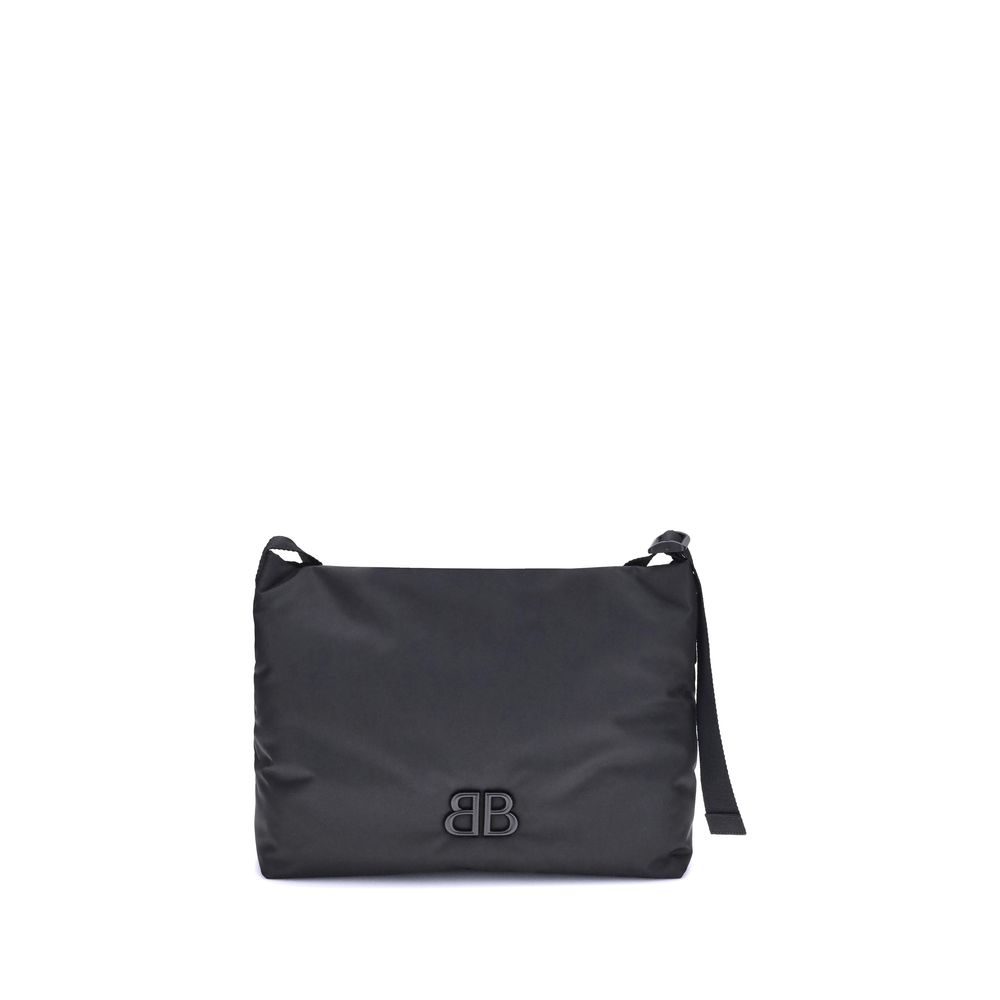 Black Fabric Shoulder BagFabric Shoulder Bag by Balenciaga with a contemporary and versatile design, ideal for everyday use. The flat shoulder strap ensures comfort and practicality, while the BB logoed magnetic flap closure adds a distinctive and prestig