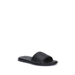 Black Calf Leather Bos Taurus Flat SandalsFendi Sandals stand out for their essential design and high craftsmanship. Featuring a high band, they are made of black grained leather and finished with hand-made tone-on-tone Selleria macro stitching, which com