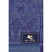 Blue Wool ScarfThe Etro jacquard wool and silk scarf is a refined accessory that combines quality and creativity. Distinguished by a particular abstract motif, it is enriched by a sartorial label with the Pegasus and the ETRO logo, iconic symbols of the M