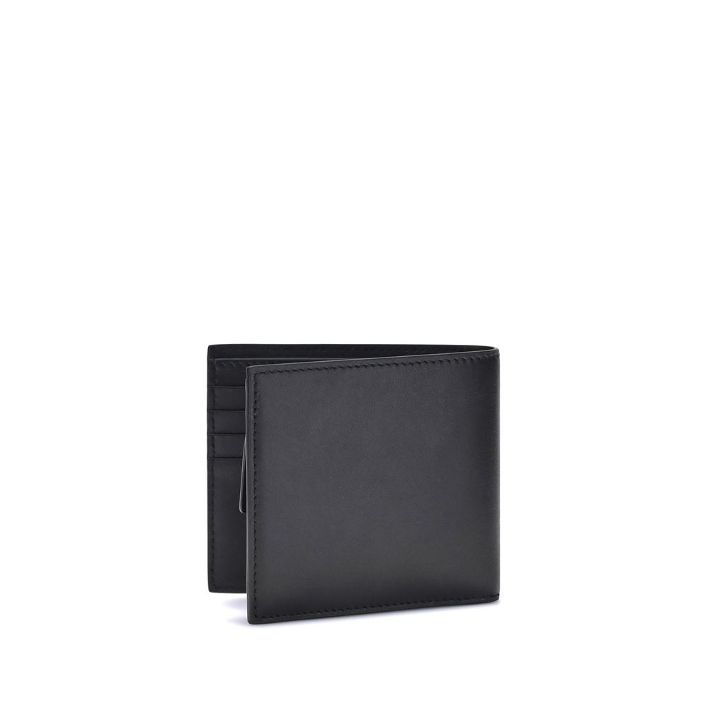 Black Calf Leather Bos Taurus WalletThe Dsquared2 bifold Wallet combines practicality and essential style. Made with a compact and functional design, it features the logo in low relief on the front. Inside, it offers four card slots, a space for banknotes