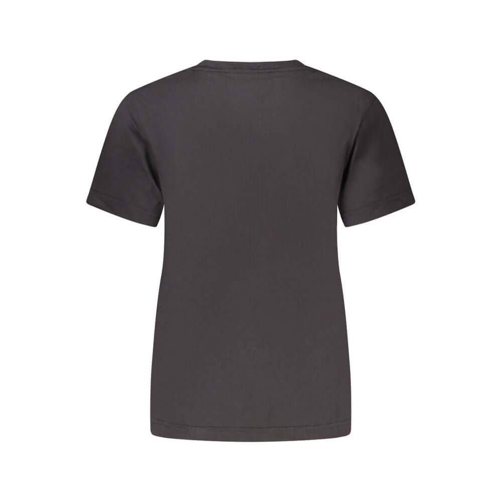 Black Cotton Women T-ShirtUnleash your chic elegance with Calvin Klein. This short-sleeve, crew neck t-shirt takes a minimalist approach to high-impact style. Embellished with refined embroidery and the iconic logo, it’s a testament to understated luxury.