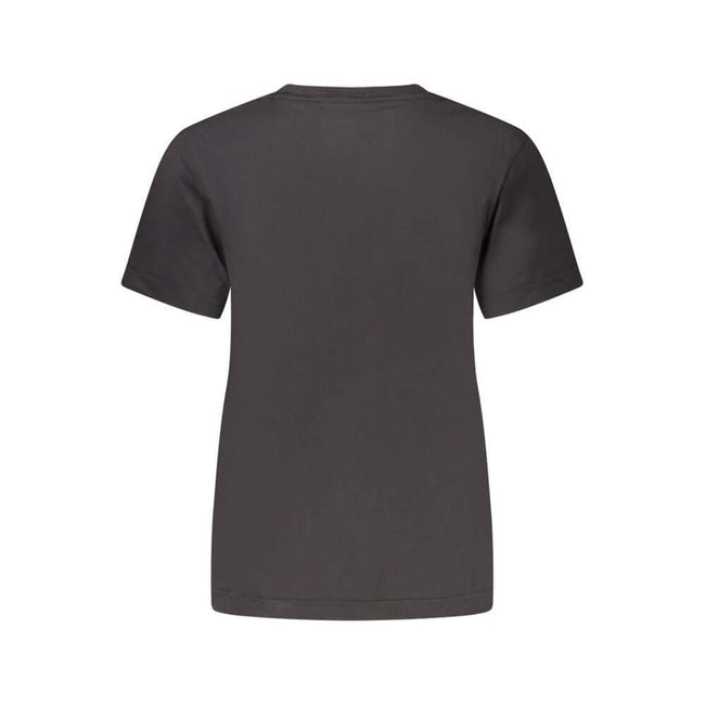 Black Cotton Women T-ShirtUnleash your chic elegance with Calvin Klein. This short-sleeve, crew neck t-shirt takes a minimalist approach to high-impact style. Embellished with refined embroidery and the iconic logo, it’s a testament to understated luxury.