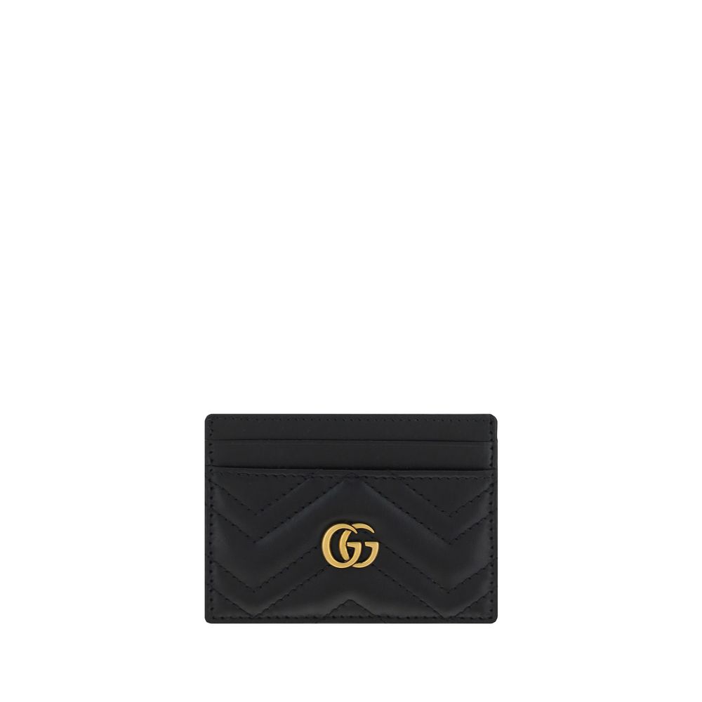 Card HolderCalfskin Card Holder by Gucci, gold GG logo plaque on front, card slots on front and back, matelassé leather print. Season: AW25 Dimension: 10×10 Composition: GENERAL 100% Calf Leather Bos Taurus MADE IN ITALYCard Holder${tagsGucciCard HolderCa