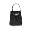 Black Viscose Shoulder BagThe Versace La Medusa Bucket Bag, crafted from satin with a shiny satin finish, is an elegant and distinctive accessory. Featuring the iconic three-dimensional emblem on the leather drawstring closure, it features a removable han