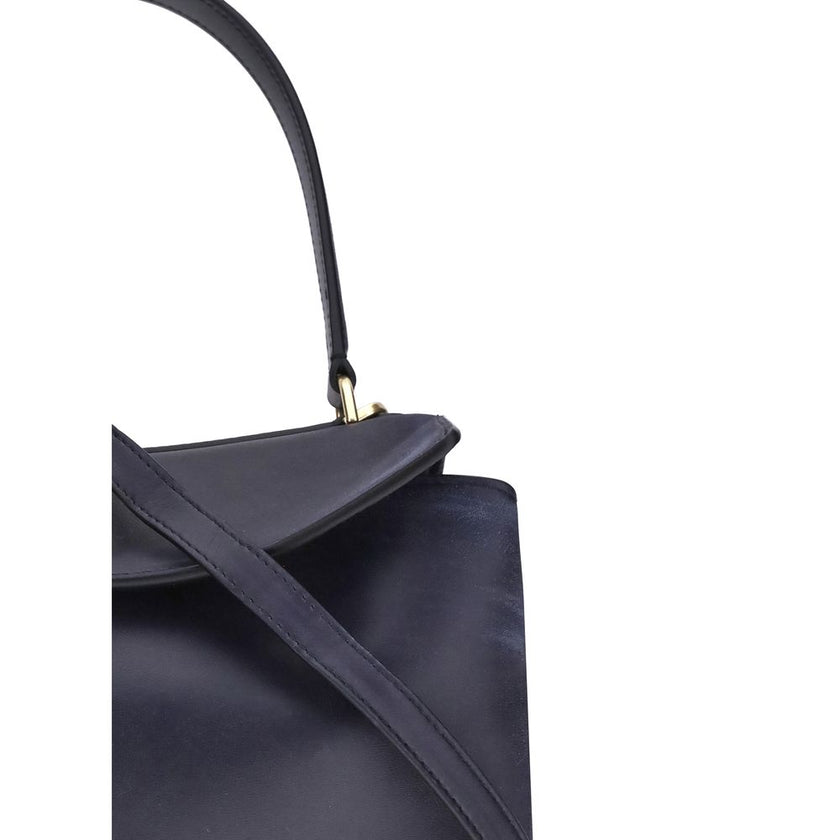 Blue Calf Leather Bos Taurus Shoulder BagThe Rodeo Small Shoulder Bag in used-effect leather by Balenciaga features a top handle for a comfortable and elegant grip. The front closure is equipped with a flap and turn lock, adding a distinctive and function