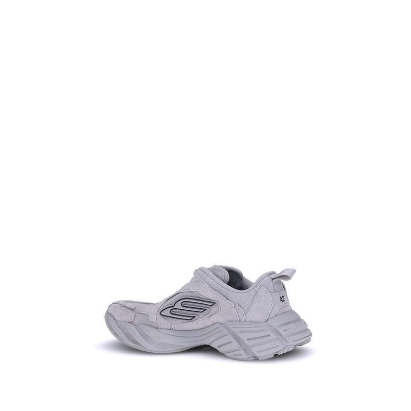 Gray Polyester Athletic SneakersBalenciaga’s Monday Sneakers combine a sporty, contemporary style with refined details. Featuring exposed stitching, they feature the embossed size on the back of the heel and the 3B Sports Icon rubber motif on both sides,