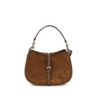 Brown Calf Leather Bos Taurus Shoulder BagThe Pony Shoulder Bag by Etro, made of suede, stands out for its double closure: the main one with a magnetic button decorated with the ETRO logo and the Pegasus, engraved with the refined coin minting technique,