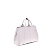 Cream Cotton Shoulder BagPrada’s extra large Jardinière Handbag combines elegance and functionality in a high-quality linen blend. Featuring two tubular handles and exposed topstitching, it has an adjustable and removable ribbon shoulder strap for differe