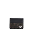 Black Calf Leather Bos Taurus WalletThe Ferragamo Gancini Card Holder combines elegance and craftsmanship in a compact and refined format. Featuring slots on both sides for practical organization, it is embellished with a palladium-finish Gancini ornament