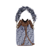 Light Blue Cotton Shoulder BagThe Mon Tresor Bucket Bag by Fendi is made of denim-effect FF jacquard in shades of blue, with brown calfskin details that enhance its elegance. The interior is lined and enriched with gold-finish metal accessories. The handl