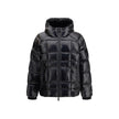 Black Polyamide Full-Length Jacket3D Down Jacket by Dsquared2 with adjustable drawstring hood and high collar for optimal protection. The model features a double-slider zip front closure, raglan sleeves and two side welt pockets with zip. Finished with ri