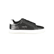 Black Leather Men SneakerStep up your game with the Calvin Klein sports shoe, where function meets fashion in a dynamic fusion. Featuring a sleek black design punctuated by bold, contrasting white details, these sneakers boast both style and substance. Th