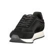Black Leather Women SneakerDare to make a statement with these Calvin Klein sneakers, a perfect fusion of sporty elegance and modern flair. These kicks are designed to elevate your game – on and off the court – featuring striking contrasting details and t