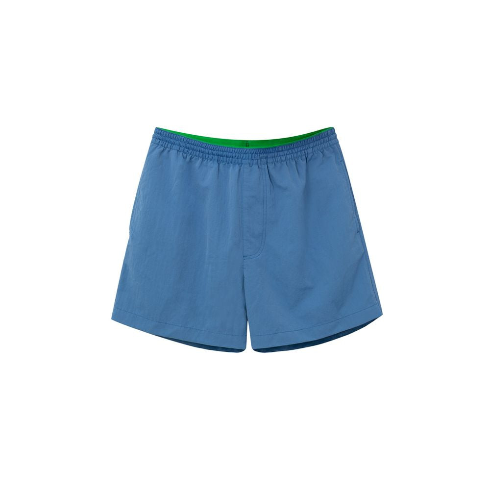 Blaue Badeshorts aus Synthetik mit Kordelzug in der Taille