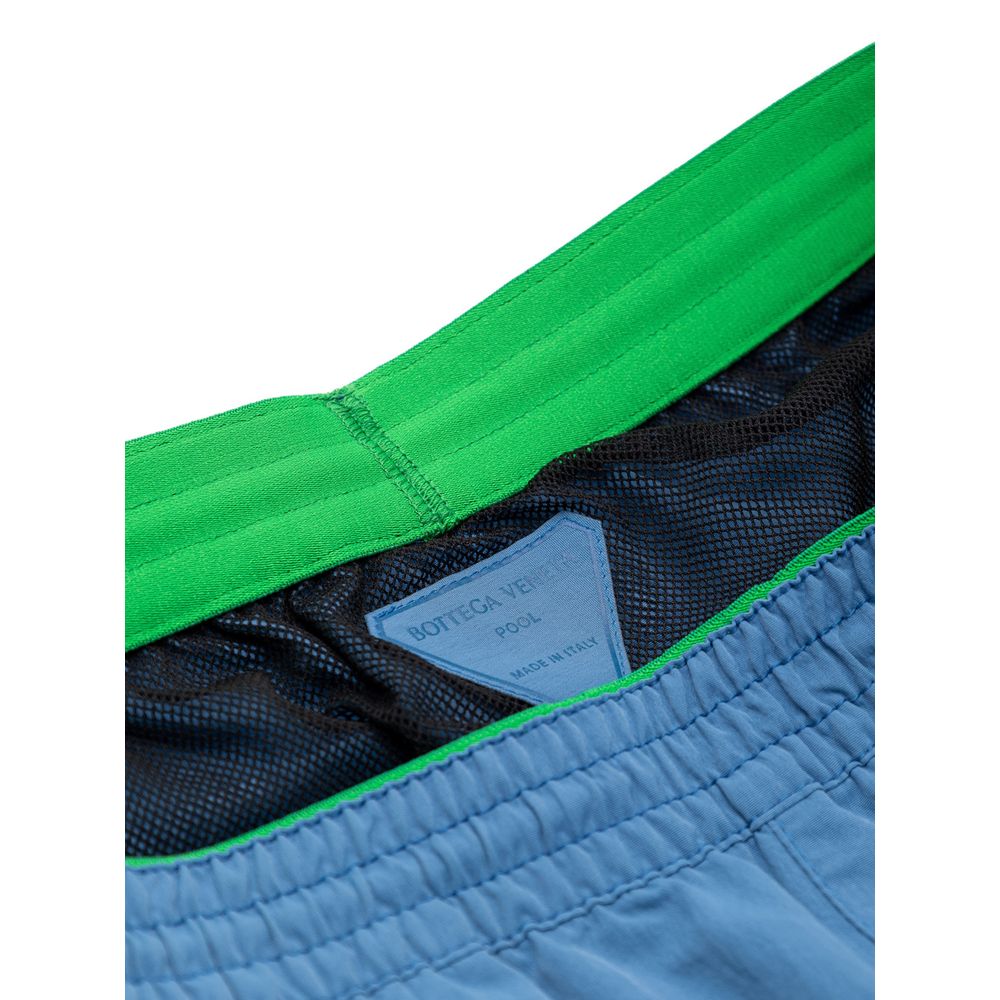 Short de bain bleu en polyamide