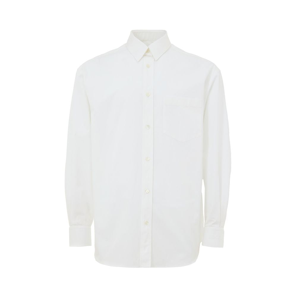 White Cotton Dress ShirtGucci Double Collar Cotton Poplin Shirt. Front button fastening, removable classic shirt collar, mandarin collar. Double cuff. Patch pocket on the side, rounded at the bottom. Composition: 100% Cotton Internal SKU: 25GIU202 Brand S