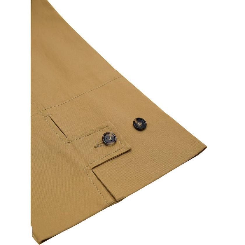 Beige Cotton PantBeige Twill Trousers Bottega Veneta. High waist, front fastening with covered hooks, two side pockets, one back pocket closed with covered zip, central seam on the leg, on the bottom openable button. Composition: 100% Cotton Internal SKU: