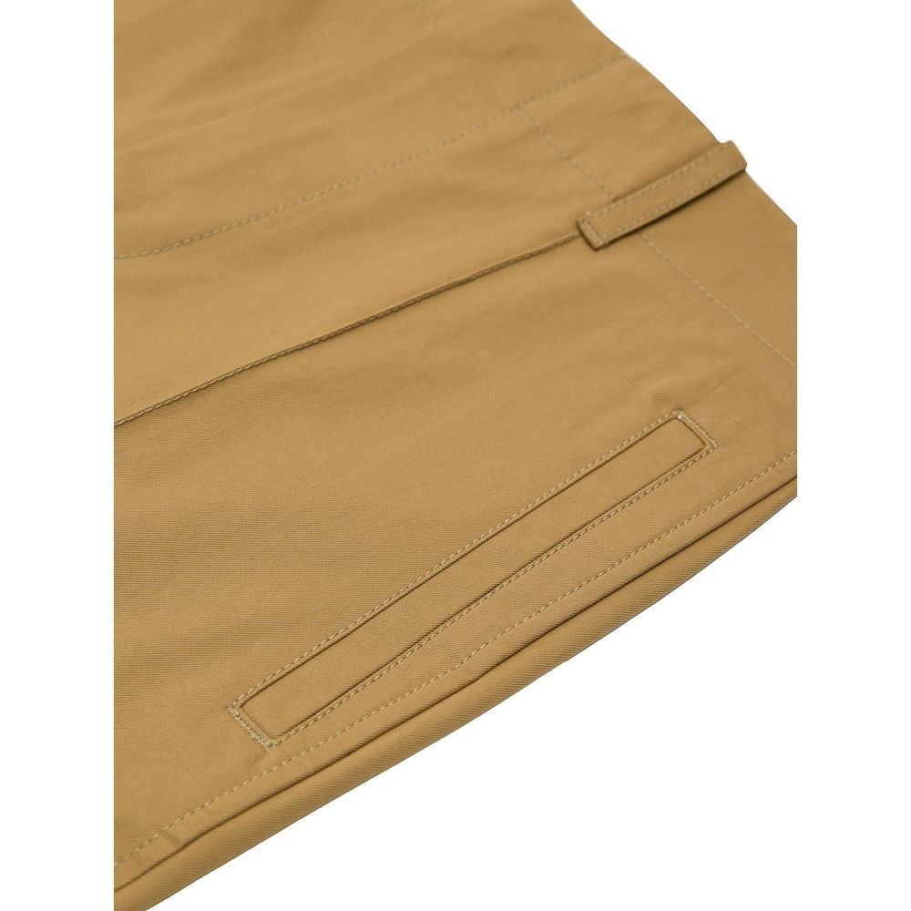 Beige Cotton PantBeige Twill Trousers Bottega Veneta. High waist, front fastening with covered hooks, two side pockets, one back pocket closed with covered zip, central seam on the leg, on the bottom openable button. Composition: 100% Cotton Internal SKU: