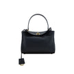 Black Calf Leather Bos Taurus Shoulder BagBalenciaga’s signature leather Rodeo Shoulder Bag is a sophisticated and versatile accessory. The flat handle at the top offers a comfortable grip, while the removable shoulder strap allows you to adapt it to your