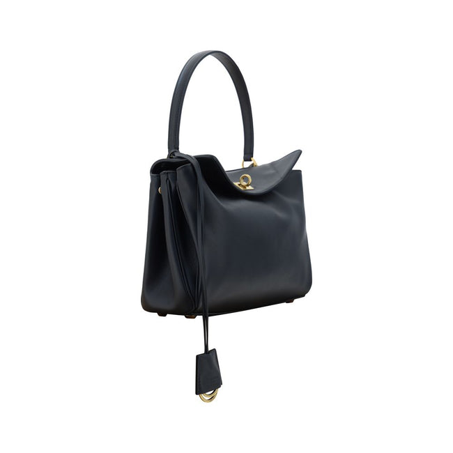 Black Calf Leather Bos Taurus Shoulder BagBalenciaga’s signature leather Rodeo Shoulder Bag is a sophisticated and versatile accessory. The flat handle at the top offers a comfortable grip, while the removable shoulder strap allows you to adapt it to your