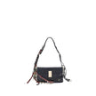 Black Calf Leather Bos Taurus Shoulder BagPrada’s Soft Sound Small Shoulder Bag combines soft lines and refined details in a compact and functional design. Made of lightly grained leather, it is embellished with a metallic logo detail on the front and rem