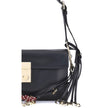 Black Calf Leather Bos Taurus Shoulder BagPrada’s Soft Sound Small Shoulder Bag combines soft lines and refined details in a compact and functional design. Made of lightly grained leather, it is embellished with a metallic logo detail on the front and rem