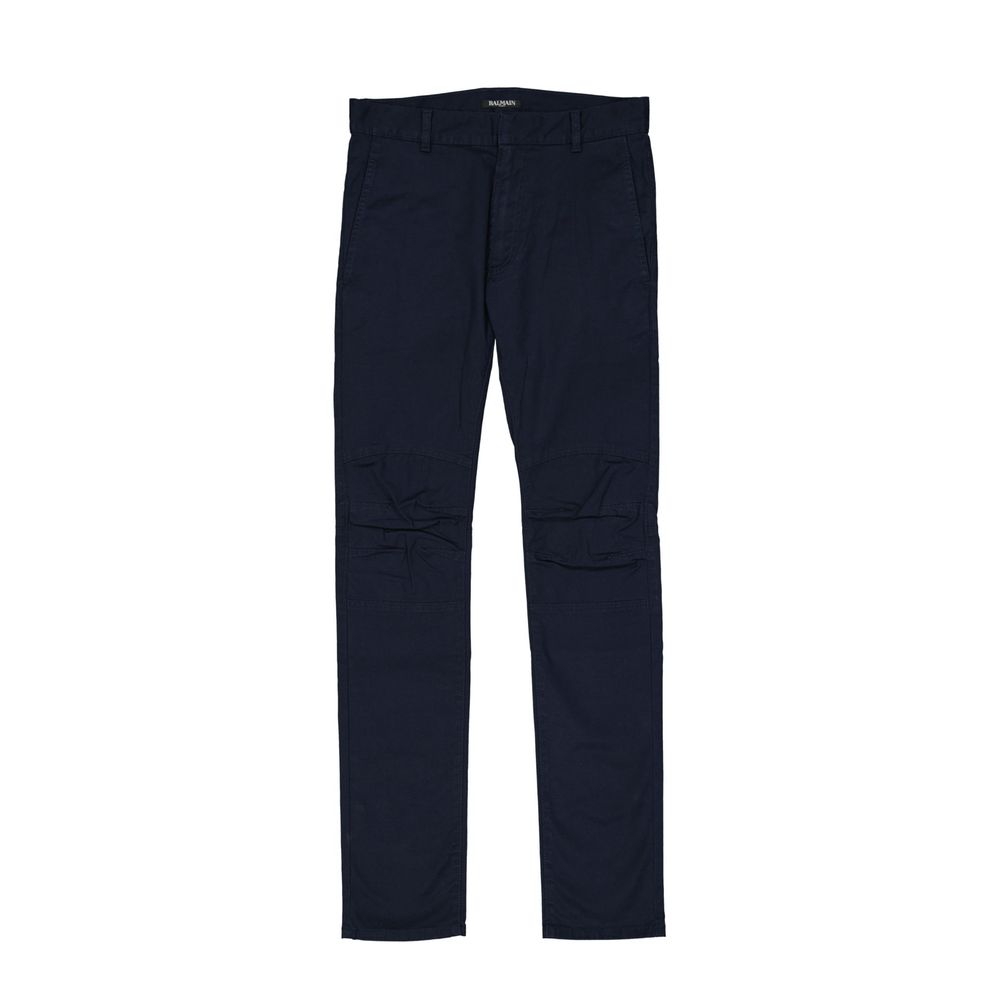 Blue Cotton Casual PantsDescription: – Composition: 95% Cotton 5% Polyurethane – Two side pockets – Belt loops – Zip fastening – Made in Italy – Gender: MEN –Blue Cotton Casual Pants${tagsBalmainAulae Blue Cotton Casual Pants BalmainAulae Blue Cotton Casu